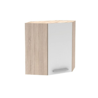 Horná skrinka roh, 60cm, biela, dub sonoma, NOVA PLUS NOPL-013-OH