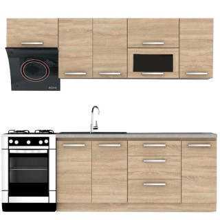 Kuchynská linka, 240cm, dub sonoma, NOVA PLUS