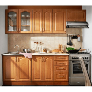 Kuchynská zostava, 240cm, jelša, LORA MDF NEW