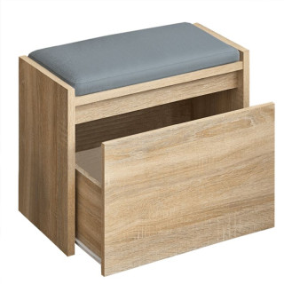 Lavica s úložným priestorom, 60cm, dub sonoma, BERGI
