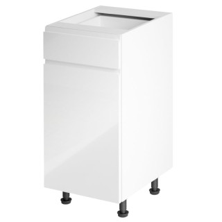 Spodná skrinka, 40cm, biela, biely lesk, ľavá, AURORA D40S1