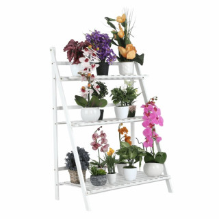 Regál, 70cm, bambus, biely, NEPEL TYP 1