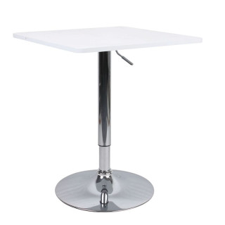 Barový stôl, 60cm, nastaviteľný, biely, FLORIAN 2 NEW