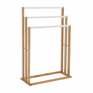 Stojan na uteráky, 54cm, bambus, prírodný, biely, KOMO NEW