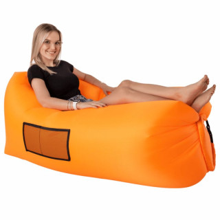Nafukovací sedací vak, oranžový, LEBAG