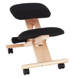 Ergonomická kľakačka, 46cm, čierna látka, buk, GROCO