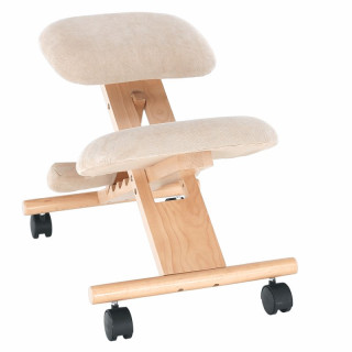 Ergonomická kľakačka, 46cm, krémová látka, buk, GROCO