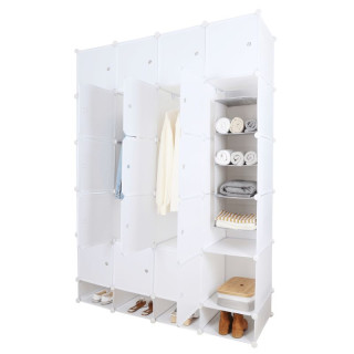 Modulárna multifunkčná skriňa, 148cm, biela, ZAFOD