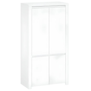 Skriňa, 106cm, kombinovaná, biely lesk, LINDY 4D