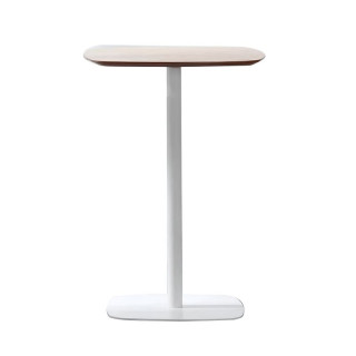 Barový stôl, 60cm, MDF dub, biely kov, HARLOV
