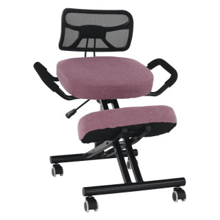 Ergonomická kľakačka, ružová látka, čierna, RUFUS