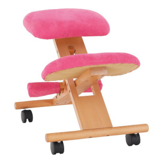 Ergonomická kľakačka, 46cm, ružová látka, buk, GROCO