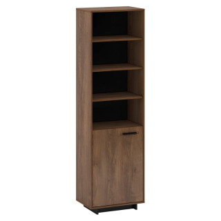 Vitrína, regál, 59cm, dub bolzano, čierna, ľavá, DELIS R1