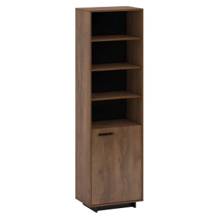 Vitrína, regál, 59cm, dub bolzano, čierna, pravá, DELIS R2