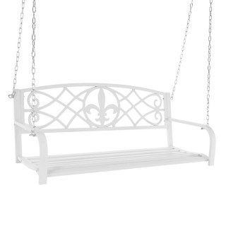 Záhradná hojdačka, 127cm, kov, biela, ABEA