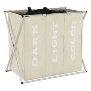 Látkový kôš na bielizeň, 62cm, sivobéžový, LAUNDRY NEW TYP 3