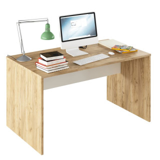 PC stôl, 140x80cm, dub artisan, biely, RIOMA TYP 11