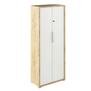Skiňa so zámkom, 75cm, dub artisan, biela, RIOMA TYP 31