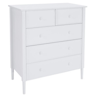 Komoda, 80cm, 5-zásuvková, biela, TEANA