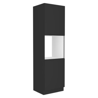 Vysoká skrinka na rúru, 60cm, čierna, SIBER 60 DP-210 2F