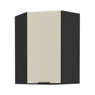 Horná skrinka rohová, 60cm, cashmere, čierna, ARAKA 60x60 GN-90 1F