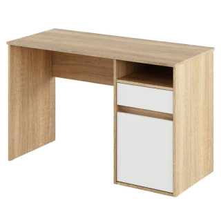 PC stôl, 120x53cm, dub sonoma, biely, BILI NEW