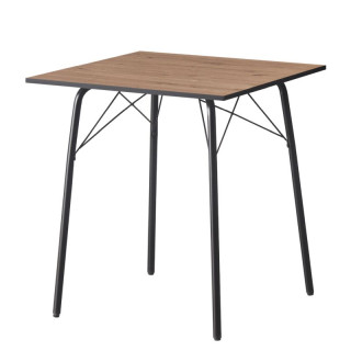 Jedálenský stôl, 70x70cm, MDF, dub artisan, čierny, NALAK TYP 1