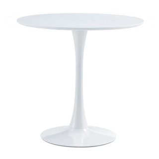 Jedálenský stôl, okrúhly 80cm, MDF, biely, REVENTON NEW