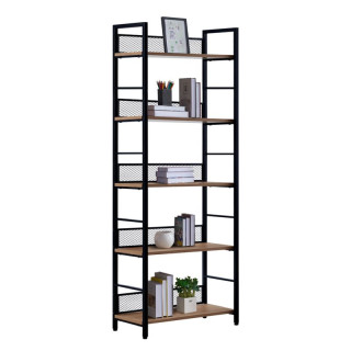 Regál, 60cm, čierny, dub, KELER TYP 2