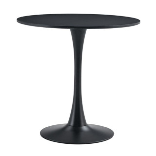 Jedálenský stôl, okrúhly 80cm, MDF, čierny, REVENTON NEW