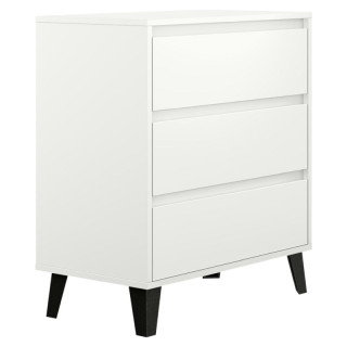 Komoda, 70cm, 3-zásuvková, biela, BOGAN 3S70