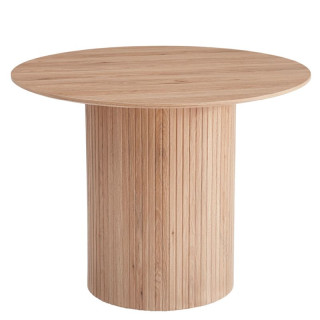 Jedálenský stôl, okrúhly 100cm, MDF, dub, PAOLO