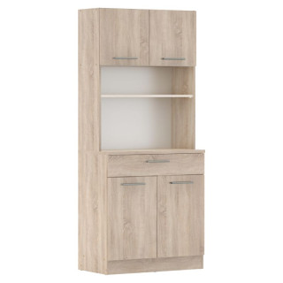 Štvordverový kredenc, 80cm, dub sonoma, DOMIS NEW