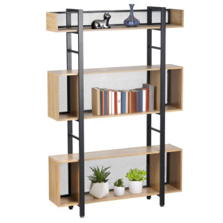 Regál, 120cm, 3-policový, dub, čierny, KILIS NEW TYP 3