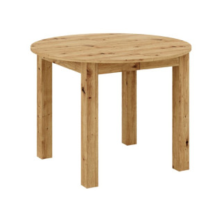 Jedálenský stôl, okrúhly, 103cm, rozkladací, DTD, dub artisan, HARRY