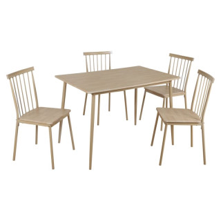 Jedálenský set 1+4, 110x70cm, MDF, buk, SENDO