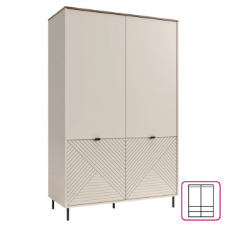 Skriňa, 123cm, vešiaková, kašmír, dub castello, EYCO 4D