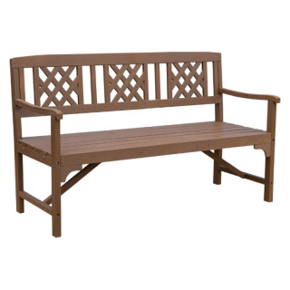 Drevená záhradná lavička, 148cm, masív, hnedá, ENELA