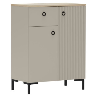 Komoda, 70cm, sivohnedá Taupe, dub silverjack, kombinovaná, DOMCA 2D1S