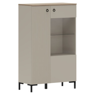 Nízka vitrína, 85cm, sivohnedá Taupe, dub silverjack, DOMCA 1D1W