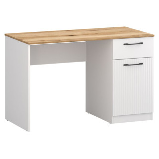 PC stôl, 120x60cm, biely, dub evoke, VELIS 1D1S