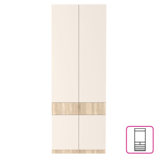 Skriňa, 80cm, kombinovaná, dub sonoma, kašmír, VERTIO SZF4D2S