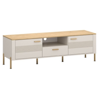 TV stolík, 173cm, kašmír, dub kamenný, RUNOL 2D1S