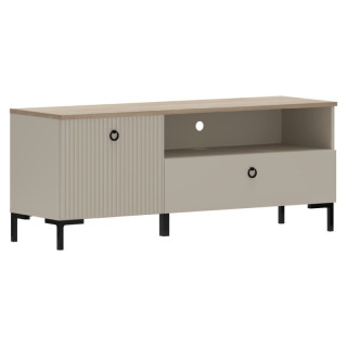 TV stolík, 135cm, sivohnedá Taupe, dub silverjack, DOMCA 1K1S