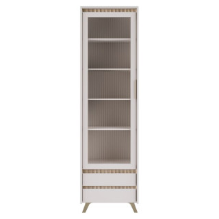Vitrína, 62cm, kašmír, dub sonoma, LONGY REG1W2S