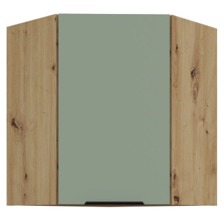 Horná rohová skrinka, 60cm, aquamarine, dub artisan, ARSANY 60x60 GN-72 1F