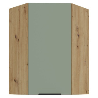 Horná rohová skrinka, 60cm, aquamarine, dub artisan, ARSANY 60x60 GN-90 1F