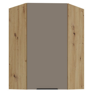 Horná rohová skrinka, 60cm, sandgrau, dub artisan, FRISBO 60x60 GN-90 1F