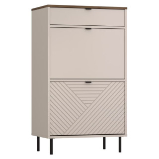 Komoda, 63cm, kombinovaná, kašmír, dub castello, EYCO 2D1S