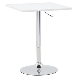 Barový stôl, 57cm, s nastaviteľnou výškou, biely, FLORIAN 3 NEW